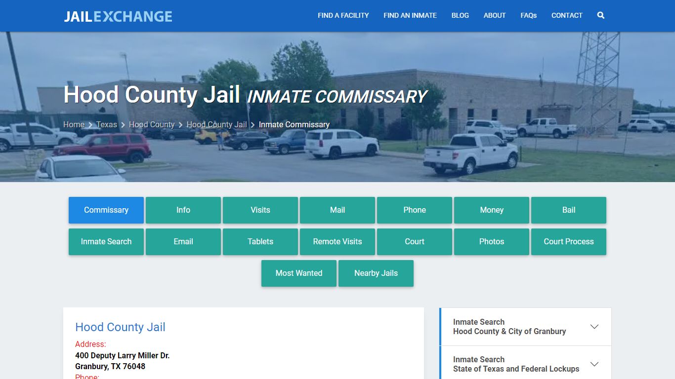 Inmate Commissary, Care Packs - Hood County Jail, TX
